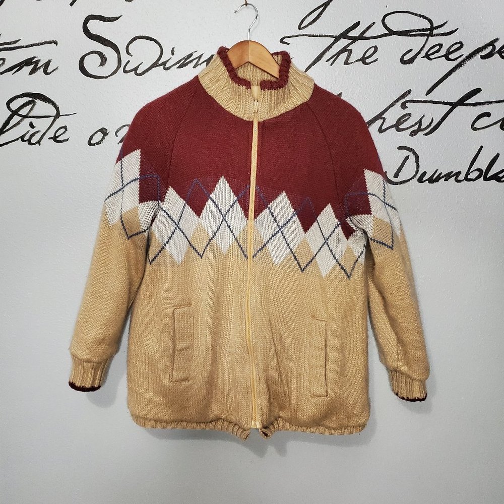 Vintage Reversible Puffer Jacket, Argile Sweater & Tan Canvas, M